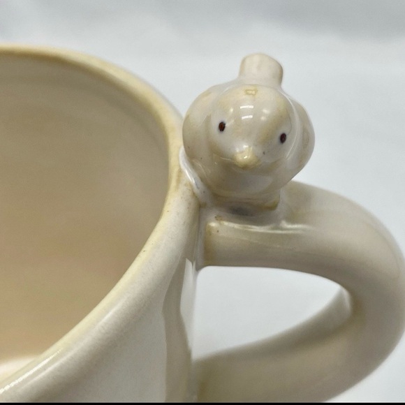 Pottery Barn 1 Ceramic Bird Nest Mug - Cream and Blue - Picture 4 of 10